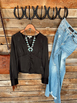 The {Marlowe} Black Blouse